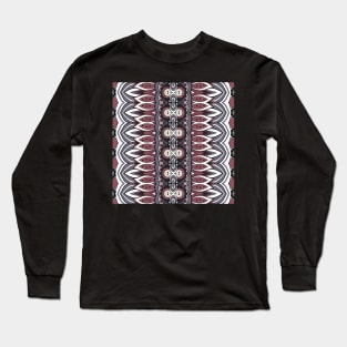 Ethnic Pattern with Mosaic Floral Motif Long Sleeve T-Shirt